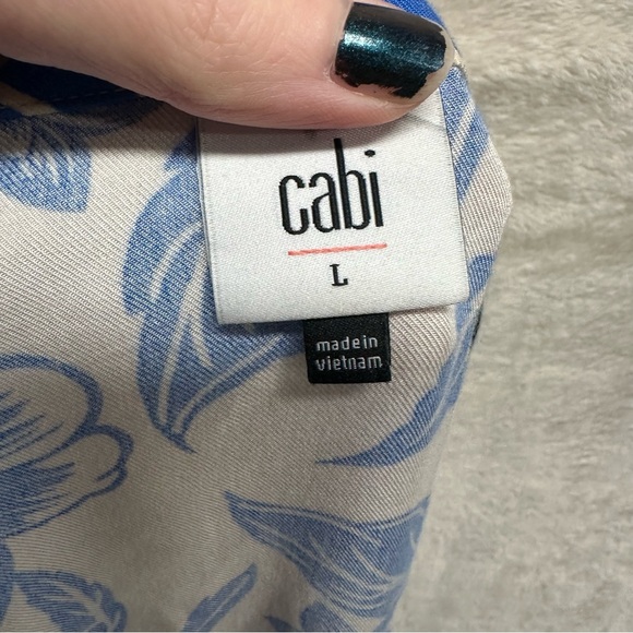 CAbi Athena Dress, Style 6149 women’s size large blue floral - Picture 12 of 12